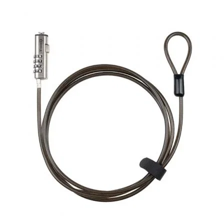 Tooq Cable de Seguridad Tipo NANO con Combinación, 1,5m, Gris Oscuro
